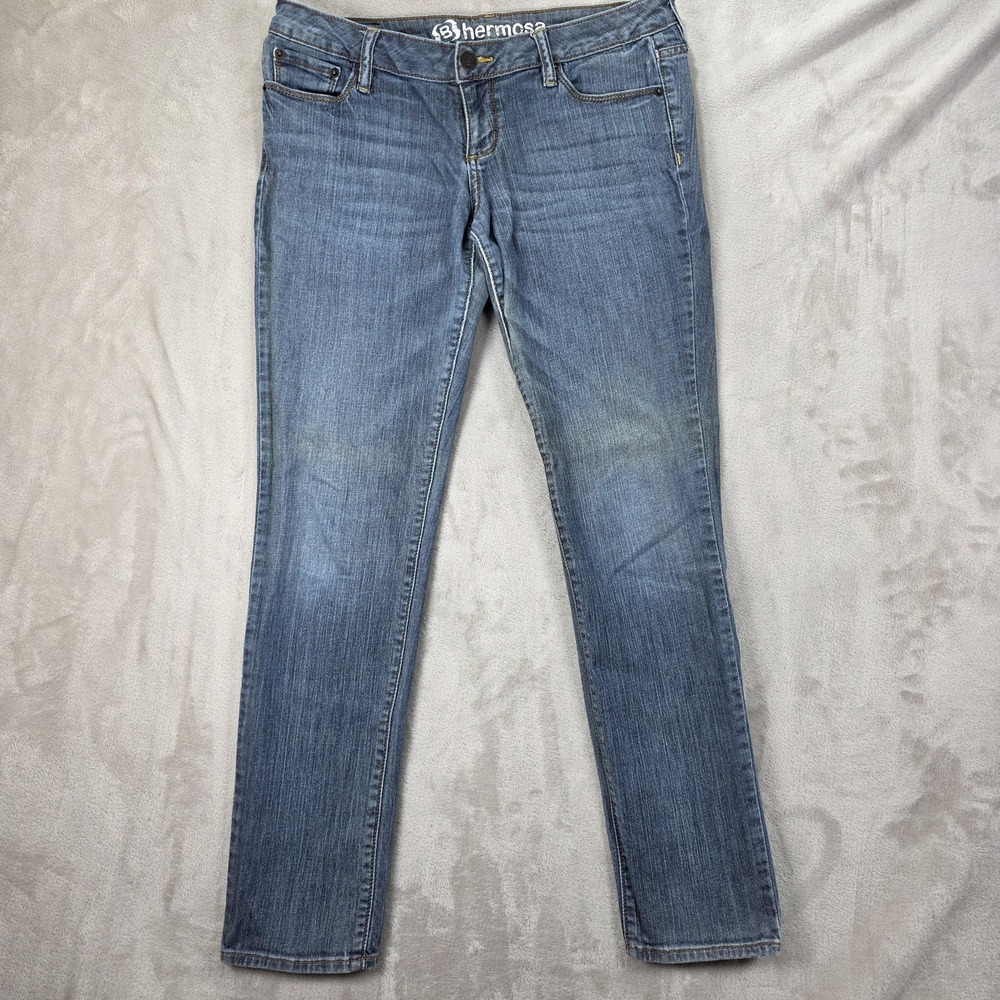 Hermosa Jeans Womens 9 Regular Blue Medium Wash Super‎ Skinny Stretch Denim